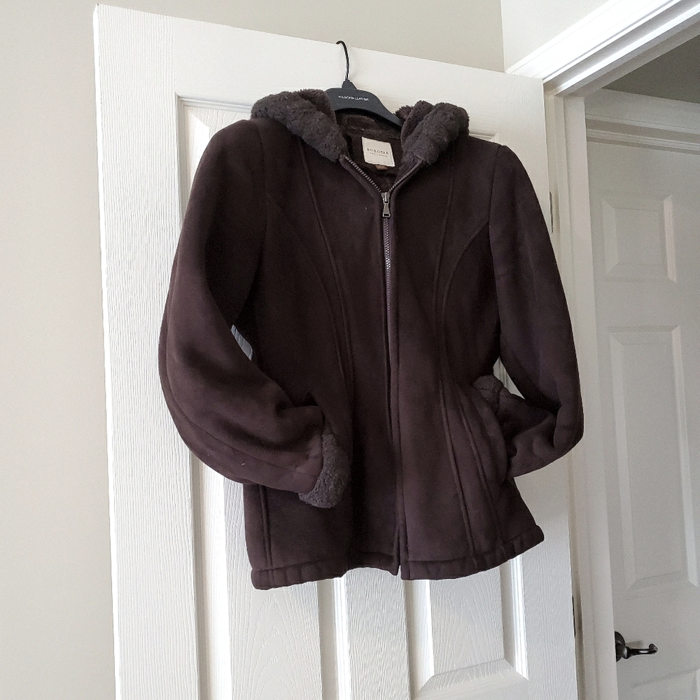 Sonoma chocolate brown warm hooded coat sz M